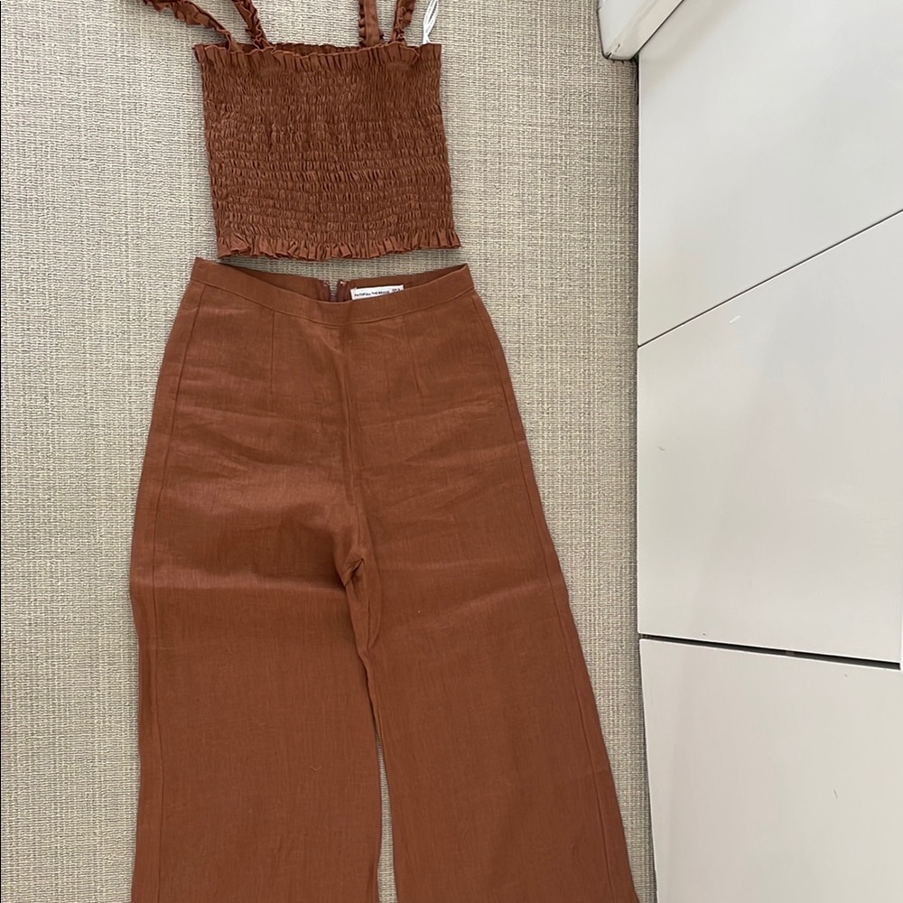 Faithfull the Brand Brown Wide Leg Pants & Jumpsuits